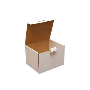 Самосборная картонная коробка (белая) 110*110*110 мм FEFCO 0713, короб из микрогофрокартона Т12